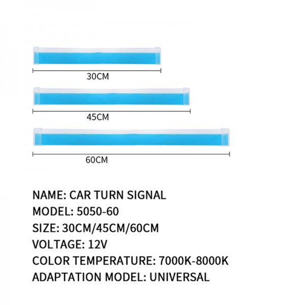 45CM Dual Color Car Switchback Flexible DRL LED with Turn Signal Strip
