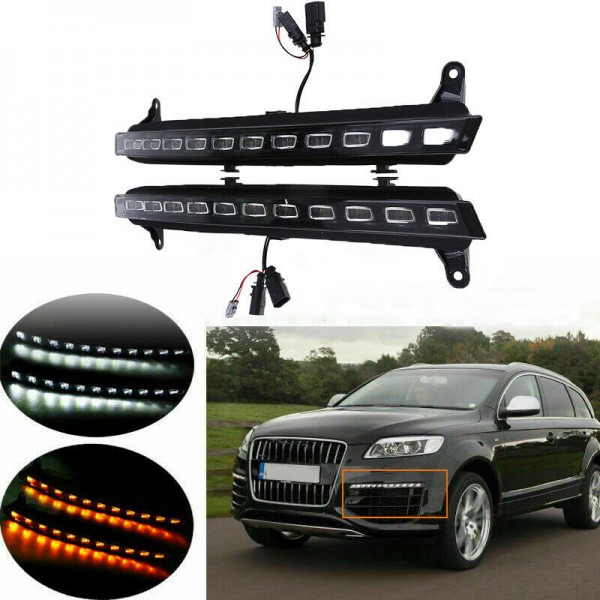 For Audi Q7 2007-2009 22-LED DRL Daytime Fog Light Running with turn Signal