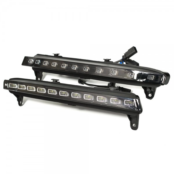 For Audi Q7 LED DRL 2010-2015 Dynamic Yellow white Turn Signal Lamp Waterproof LED Daytime Running Light 