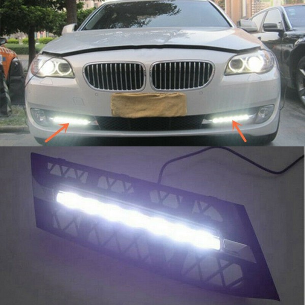 White LED Daytime Running Front Fog Lights DRL for BMW 5-Series GT 2009-2012