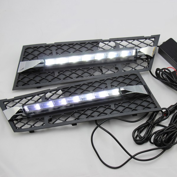 2pcs For BMW 5 Series F10 F18 2009-2013 6000K White Light LED Daytime Driving Running Light DRL Car Fog Lamp