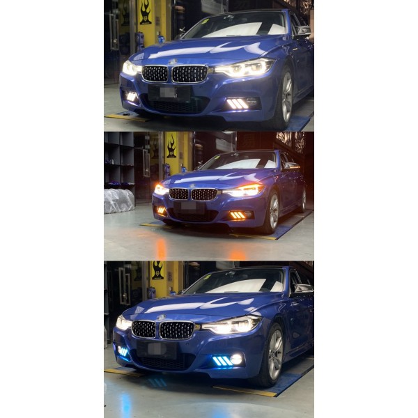  Auto DRL 12V LED Bumper Running Daytime Light Yellow Turning Signal Light Fog Lamp For BMW F30 F35 3 Series 2013-2019