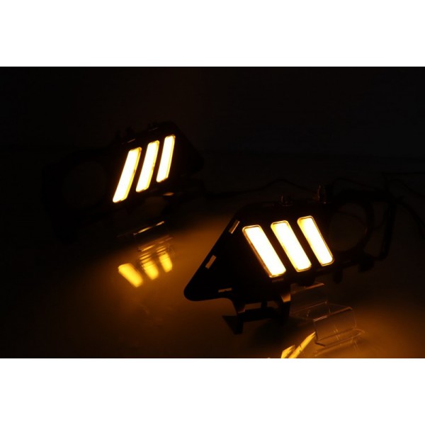  Auto DRL 12V LED Bumper Running Daytime Light Yellow Turning Signal Light Fog Lamp For BMW F30 F35 3 Series 2013-2019