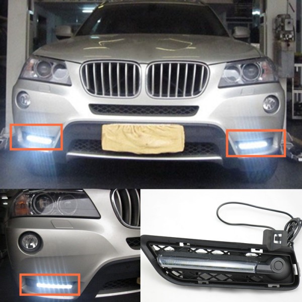 Daytime Running Lights DRL LED Fog Lamp for BMW X3 F25 2010-2013