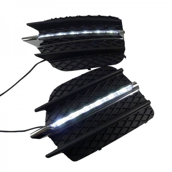 White LED DRL Daytime Running light Bumper Fog Lamp Covers For BMW X6 E71 2010 2011 2012