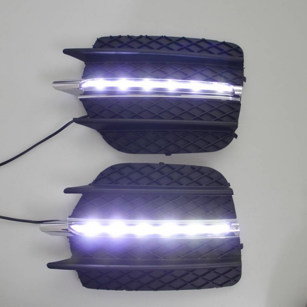 White LED DRL Daytime Running light Bumper Fog Lamp Covers For BMW X6 E71 2010 2011 2012