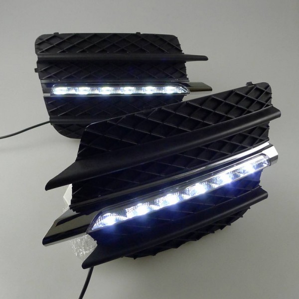 White LED DRL Daytime Running light Bumper Fog Lamp Covers For BMW X6 E71 2010 2011 2012