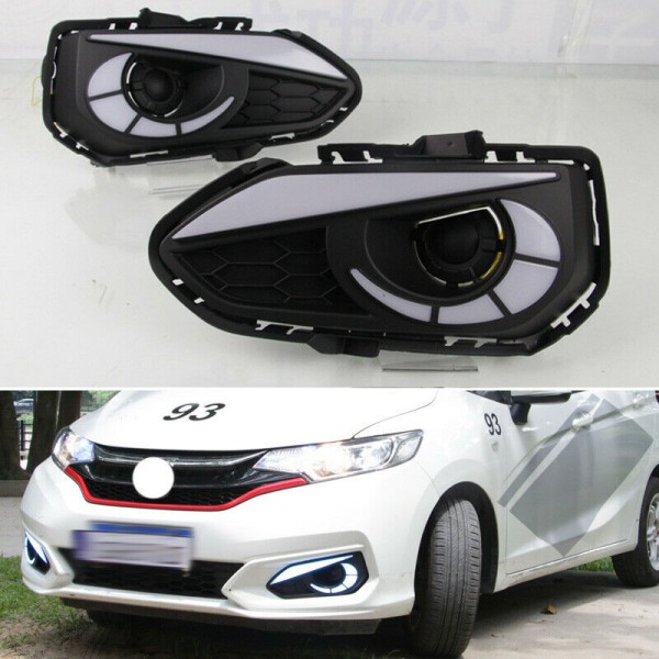 Car LED DRL Daylihgts For Honda Fit Jazz 2017 2018 