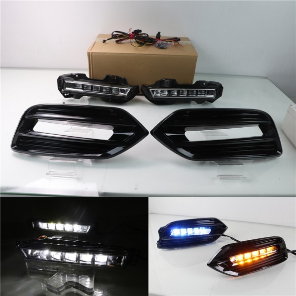 Car LED Flowing Flash DRL Waterproof Driving White Yellow Blue Turn Singal Lights For Honda HRV 2018 2019 2020
