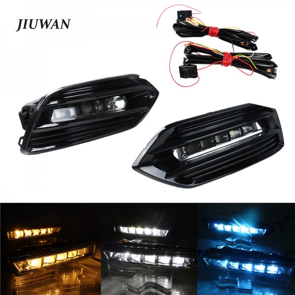 Car LED Flowing Flash DRL Waterproof Driving White Yellow Blue Turn Singal Lights For Honda HRV 2018 2019 2020