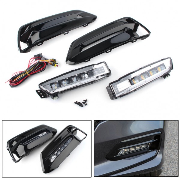 2Pcs Car Front Bumper LED Fog Light Assembly LED Daytime Running Lights DRL For Honda 10th Accord 2018 2019