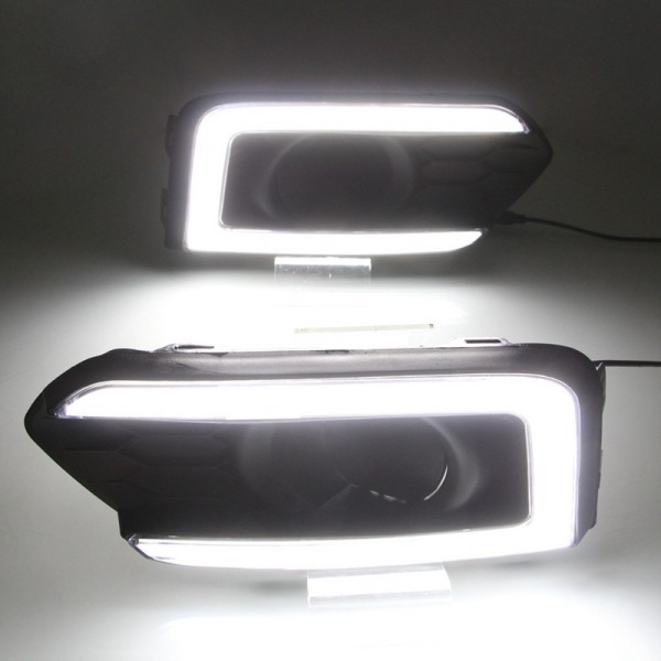 for Honda City 2017 2018 Pair Front LED Fog Light DRL Daytime Running Light with Turn Signal Lamp