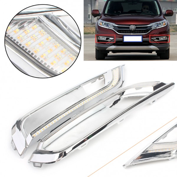 DRL LED Daytime Running Light Turn Signal Lamp Functions For Honda CR-V CRV 2015 2016