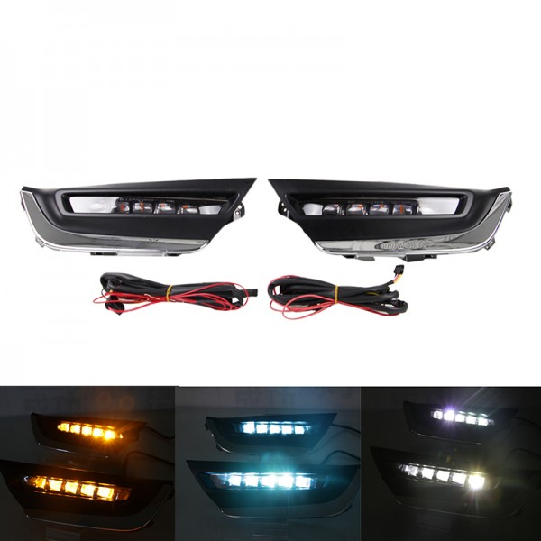 Front Bumper LED Fog Lamp Light DRL Daytime Running Light For Honda CR-V CRV 2017 2018