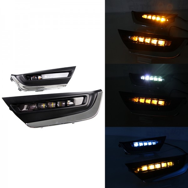 Front Bumper LED Fog Lamp Light DRL Daytime Running Light For Honda CR-V CRV 2017 2018