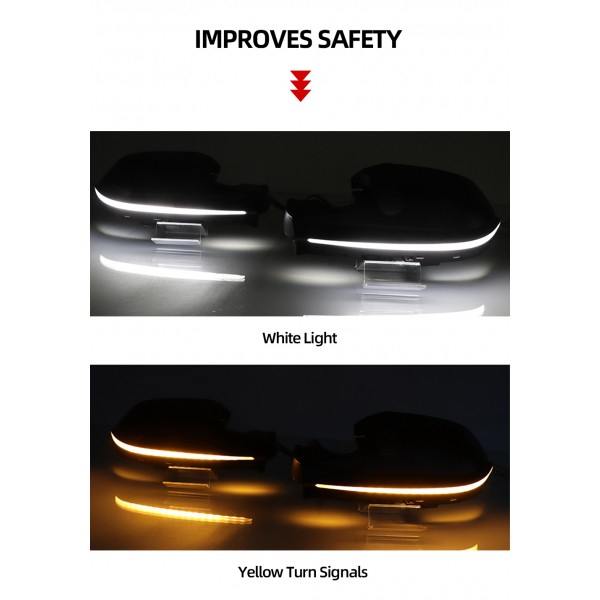  LED Mirror Cover Flowing Side Rear-View Replacement Blinker Turn Signal DRL For Honda Civic 2016 2017 2018 2019