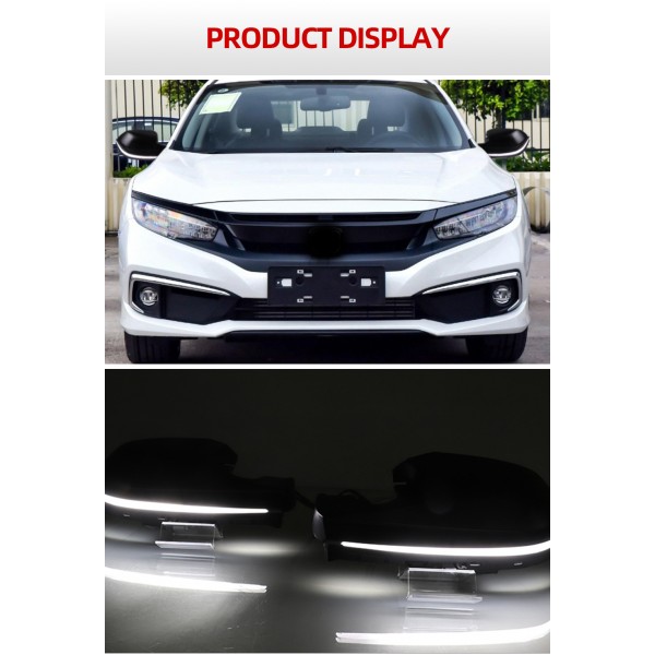  LED Mirror Cover Flowing Side Rear-View Replacement Blinker Turn Signal DRL For Honda Civic 2016 2017 2018 2019