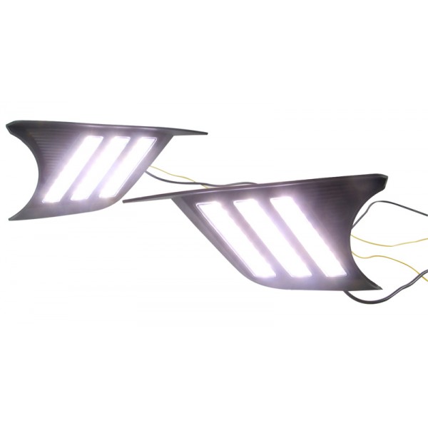 2pcs For Honda ENVIX 2019 LED Daytime Driving Running Light DRL Car Fog Lamp 6000K White Turn Yellow Turn Blue Light
