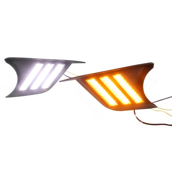 2pcs For Honda ENVIX 2019 LED Daytime Driving Running Light DRL Car Fog Lamp 6000K White Turn Yellow Turn Blue Light