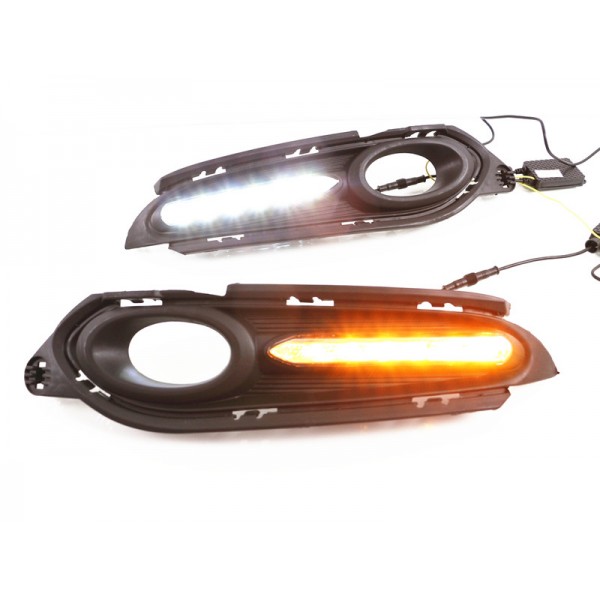 for Honda HRV HR-V VEZEL 2014-2018 Car DRL LED White Daytime Running Light Time Turn Signal Yellow Car Decorative Light
