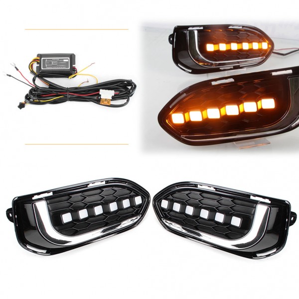 For Honda Fit Jazz 2018 Pair Car Replacement Kit Super Bright LED Fog Light Daytime Driving Lamp DRL Indicators