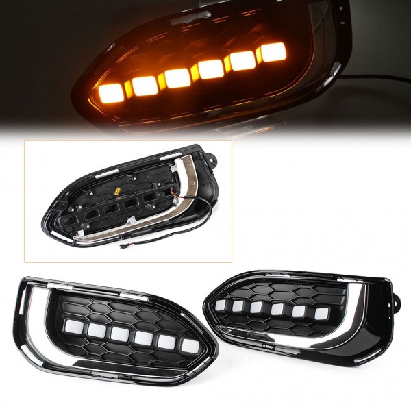 For Honda Fit Jazz 2018 Pair Car Replacement Kit Super Bright LED Fog Light Daytime Driving Lamp DRL Indicators