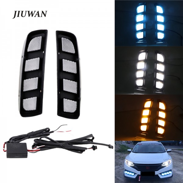  For Honda Civic  typer 2018 2019 LED Daytime Driving Running Light DRL