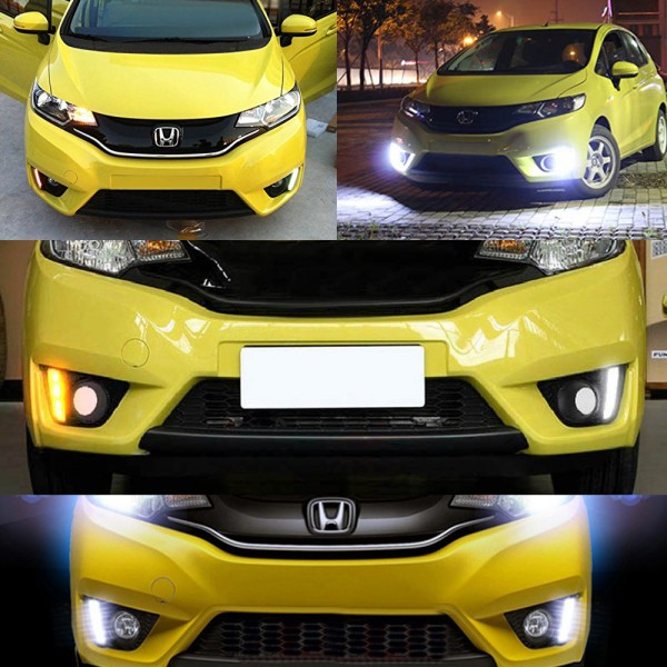  LED Daytime Running Lights w/ Turn Signal Function For Honda Jazz FIT 2014 2015 2016