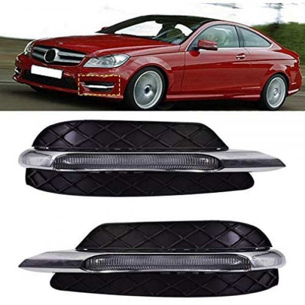 LED DRL Fog Light Lamp Cover for Mercedes Benz C-Class W204 C300 2011-2013