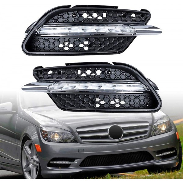 Car LED Fog Light DRL Daytime Running Lights for Mercedes-Benz W204 C-Class C300 AMG Sport 2008 2009 2010