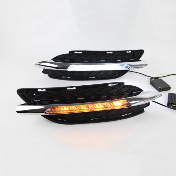 For Mercedes-Benz B-Class W246 B180 B200 2011-2013 White LED DRL Yellow turn signals