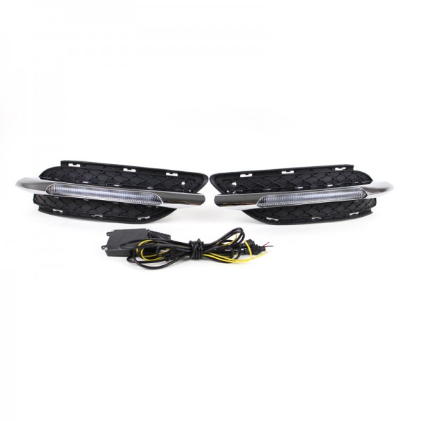 For Mercedes-Benz B-Class W246 B180 B200 2011-2013 White LED DRL Yellow turn signals