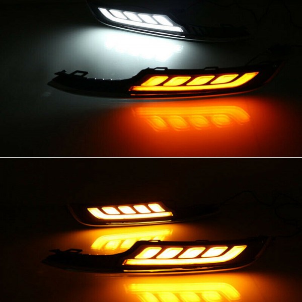 LED DRL Turn Indicator Signal Daytime Running Fog lights For VW Golf 7 2013-2016