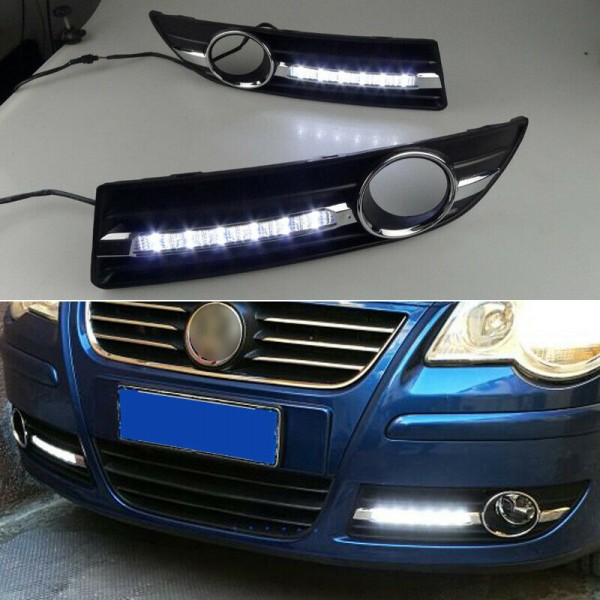 LED DRL Daytime Running Lights Fog light Driving Bumper Fit For VW Polo 2005+