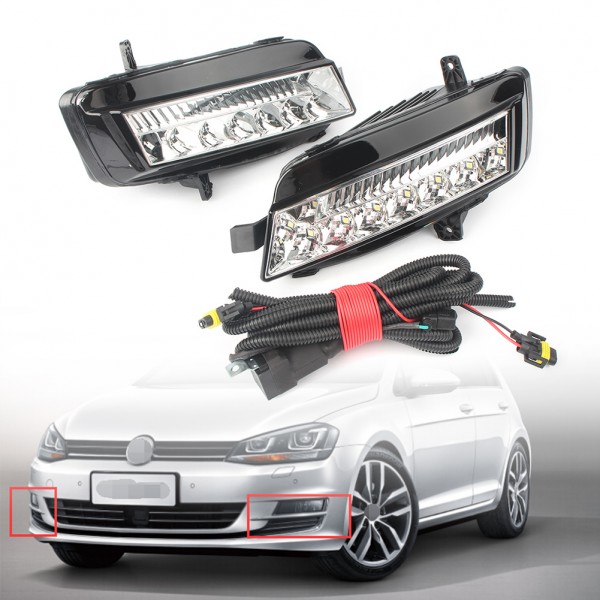 LED DRL Daytime Running Light Fog Lamp For VW Golf 7 MK7 2014 2015 2016