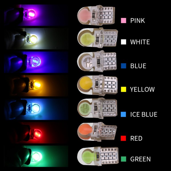  Silicone COB T10 LED 194 168 W5W Bulb 