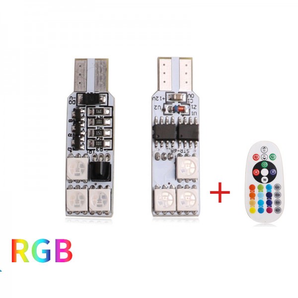  5050 6SMD T10 RGB with Remote Control 