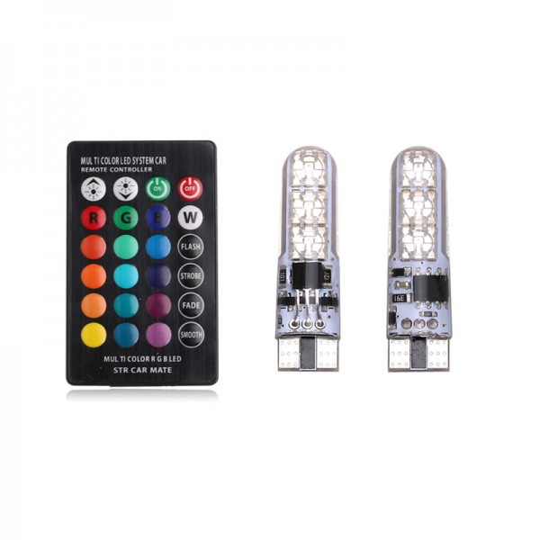 T10 5050 6SMD Remote Control RGB Light Bulb