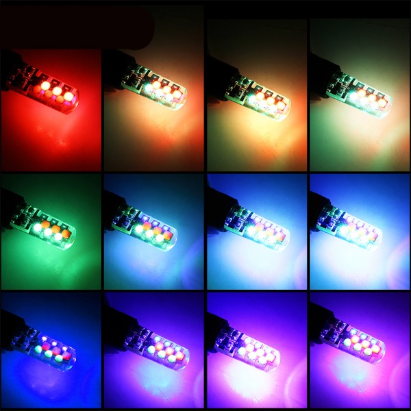 T10 COB 12 LED RGB