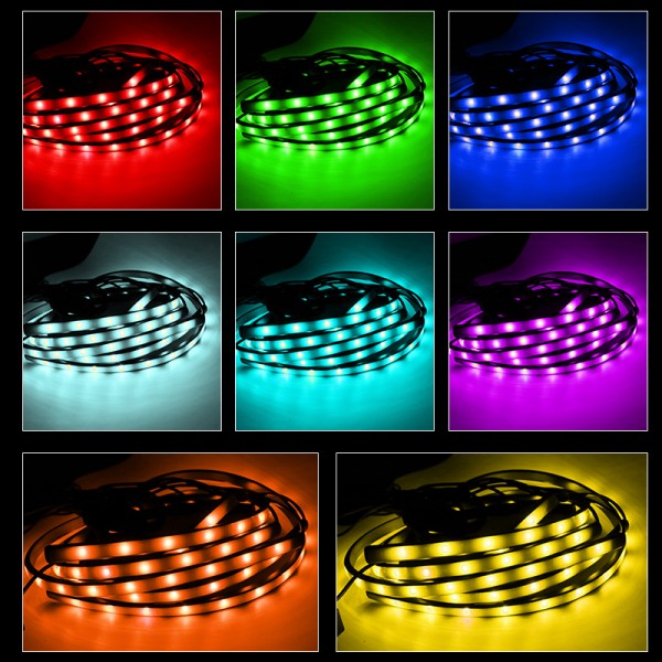  Car Decorative Rope Lighting RGB 5050 SMD LED Strip with Remote Control 