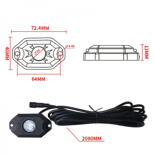 Car RGB LED Strip with 7W Crees Side Marker Light