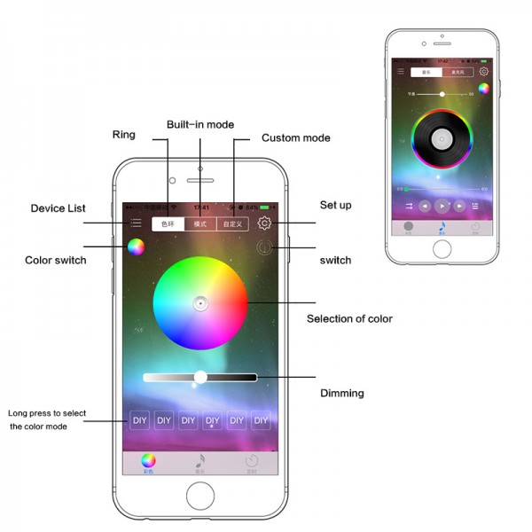 Waterproof Bluetooth Controlled 16W 8pcs RGB mini LED rock light kit