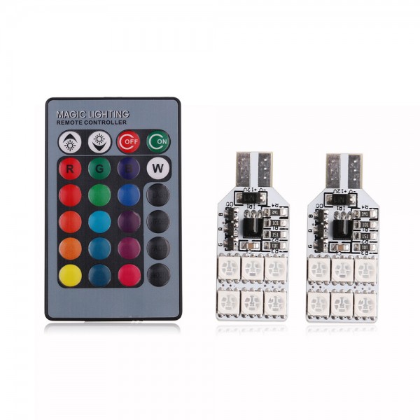  Remote Control Colorful t10 5050 12SMD 