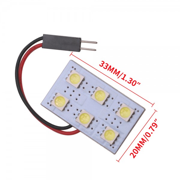 5050SMD 6 LED Auto Panel Interior Reading Light