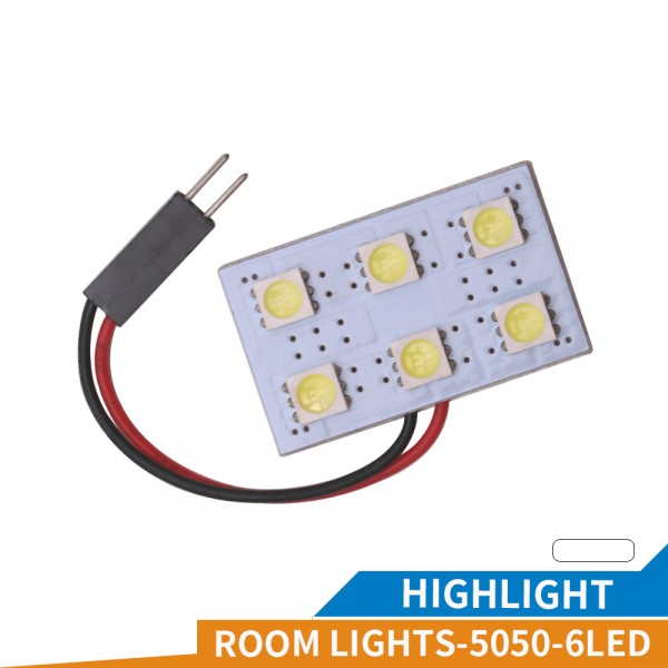 5050SMD 6 LED Auto Panel Interior Reading Light