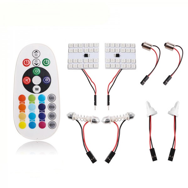 Car RGB LED with 2pcs 24SMD 5050 Bulbs 