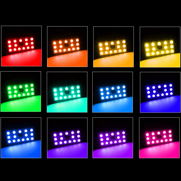 Colorful LED Car Interior Decoration Remote Controller Festoon 5050smd Bulbs