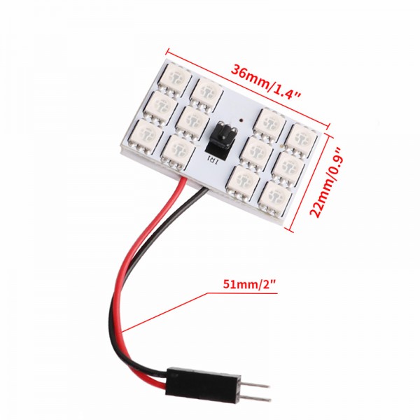 Colorful LED Car Interior Decoration Remote Controller Festoon 5050smd Bulbs