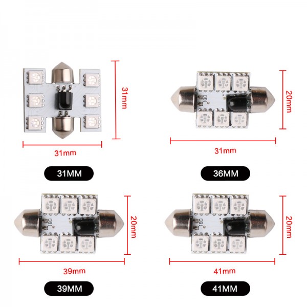 Festoon rgb 6 Car Dome Reading Lighting Bulb