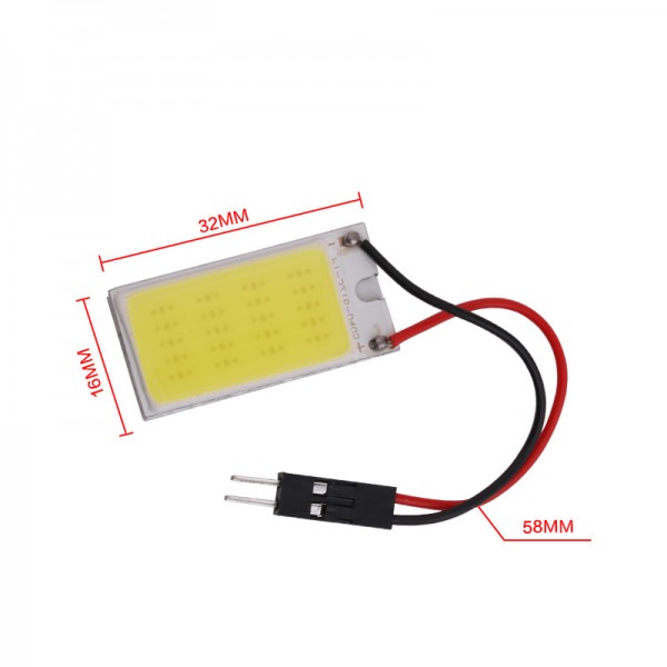 COB 20led Panel Interior Light T10 Festoon Dome Adapter W5W C5W Car LED Bulbs